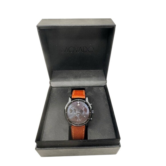 MOVADO BOLD EVOLUTION CHRONO COGNAC LTHR STRAP MEN\'S WATCH